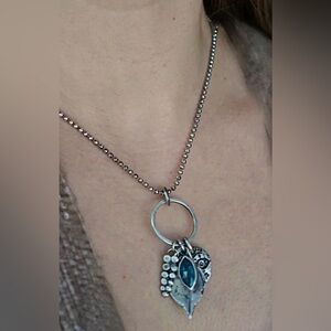 Oro Y Plata Sterling Silver Charmed Necklace-16” Ball Chain 4 Handcrafted Charms